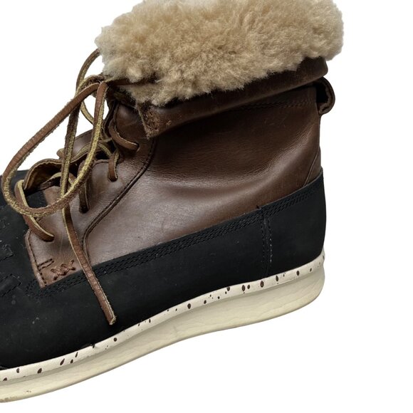 Ugg SIZE 10 Mens Roskoe Leather Boot Wool Fleece Winter Snow Boots - Picture 8 of 12